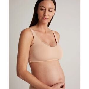 Quince 2 Pack Micromodal Maternity & Postpartum Bra Women's Size S Beige NWT